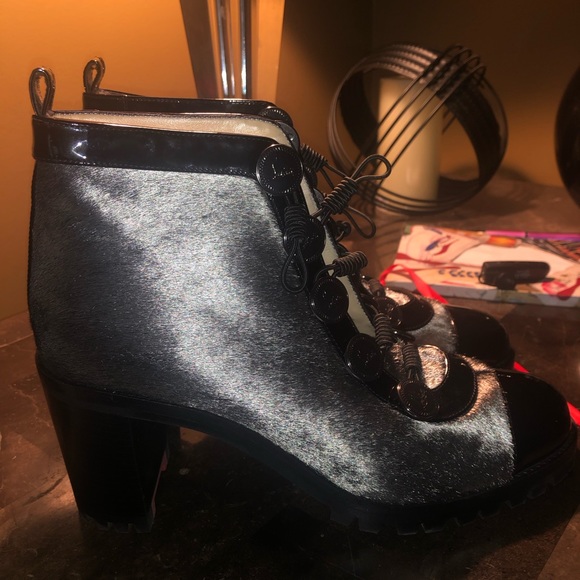 Christian Louboutin Silver Calfhair Ankle Boots - Picture 6 of 7